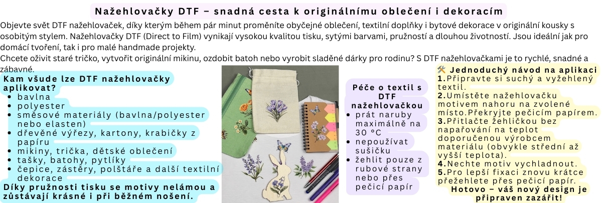 nažehlovačky DTF na folii, nažehlovačka